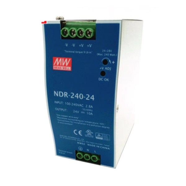 MW/明纬 NDR-240系列240W工业用DIN导轨型单组输出电源供应器 NDR-240-24 1个