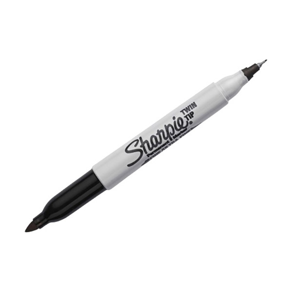 SHARPIE/三福 双头油性记号笔 32001 黑色 1mm/0.4mm 12支 1盒