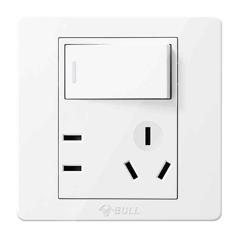 BULL/公牛 一开关插座面板 GN-G07E334一开五孔双控 暗装 1个