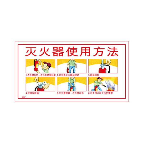 SAFEWARE/安赛瑞 消防设备使用步骤标识(灭火器) 20473 300*160mm 1张