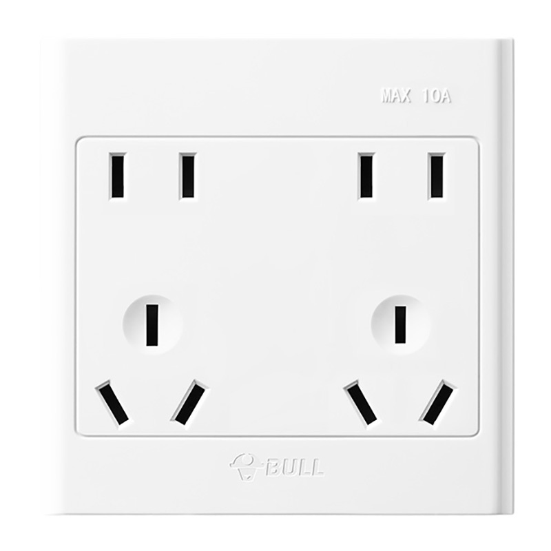 BULL/公牛 G09系列双联二三极连体插座 G09Z423S 10A 250V 明装 1个