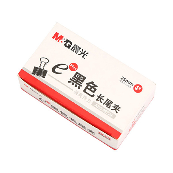 M&G/晨光 Eplus黑色长尾夹 ABS92729 25mm 黑色 12只 1盒