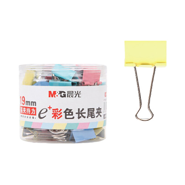 M&G/晨光 Eplus彩色长尾夹 ABS92742 19mm 混色 40只 1筒