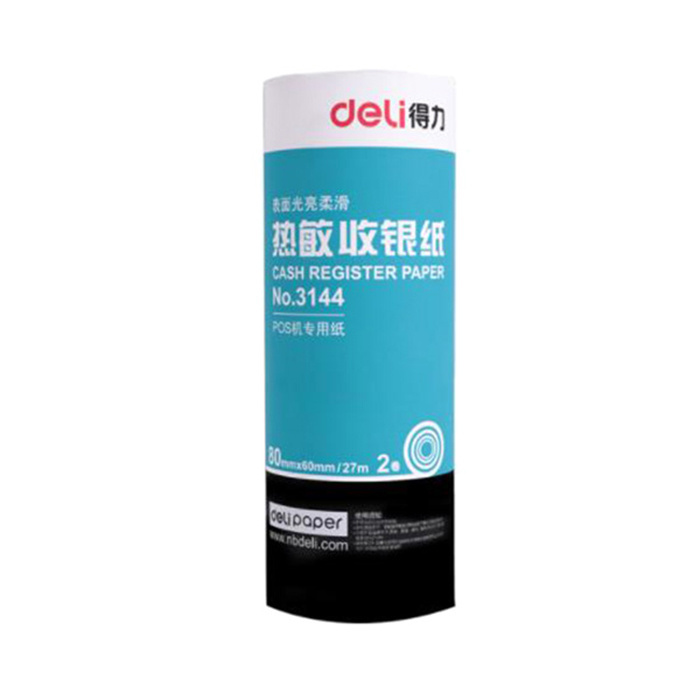 DELI/得力 热敏收银纸 3144 80mm×60mm×27m 2卷 1筒