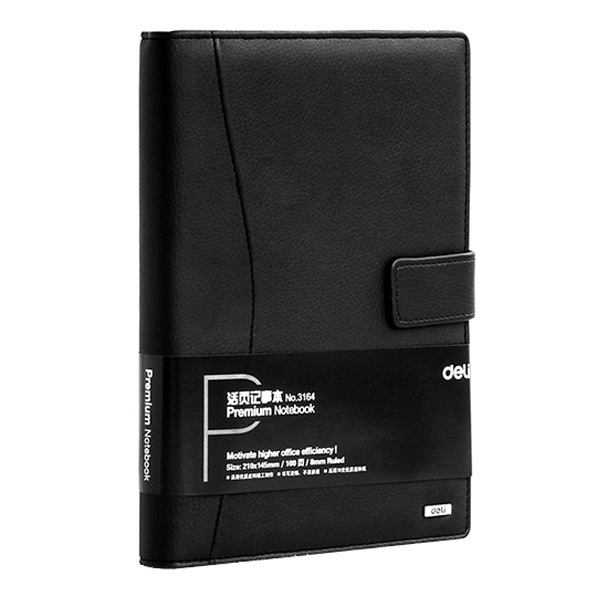 DELI/得力 高级活页记事本 3164 25K 100页 黑色 1本