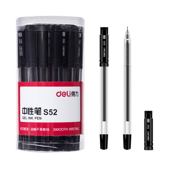 DELI/得力 中性笔 S52 0.5mm 黑色 30支 1桶