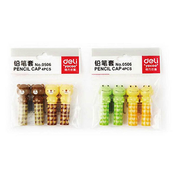 DELI/得力 优酷铅笔套 0506 16×15.7×45.8mm 颜色随机 4个 1包