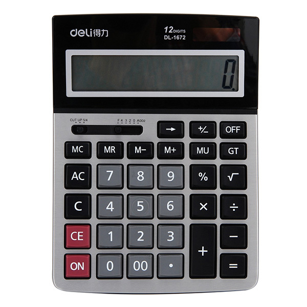 DELI/得力 桌面型计算器 1672A 银色 1个