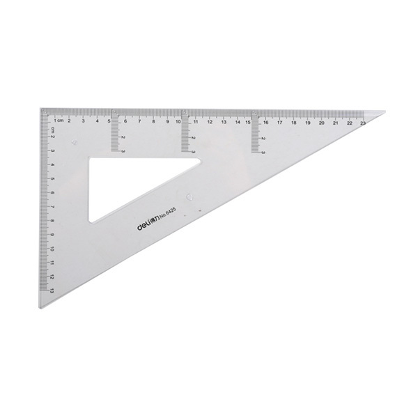 DELI/得力 塑料三角尺 6425 25cm 有效刻度23cm 1套