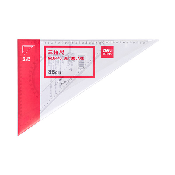 DELI/得力 塑料三角尺 6440 40cm 有效刻度38cm 1套