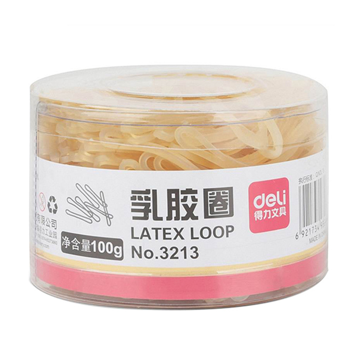 DELI/得力 乳胶圈 3213 100g 微黄 1筒