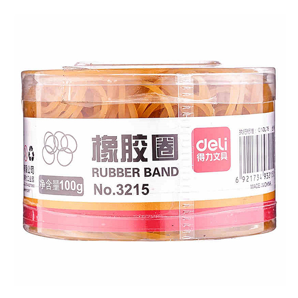 DELI/得力 橡胶圈 3215 100g 黄色 1筒