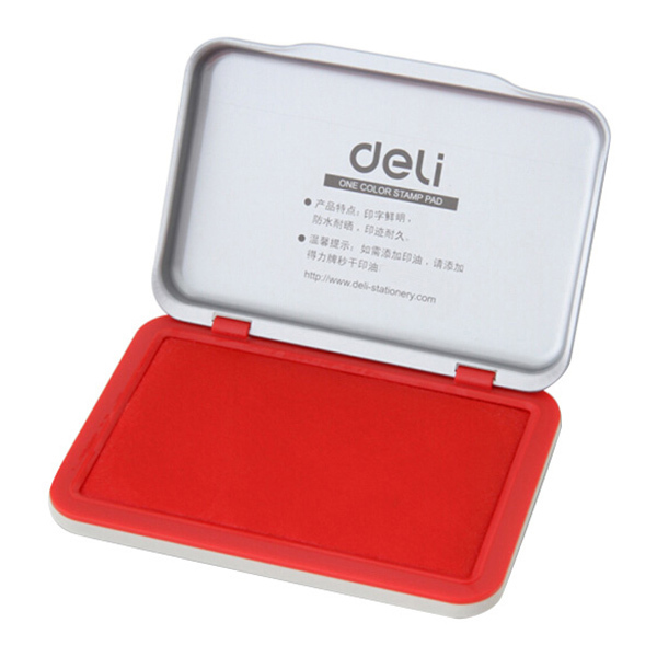 DELI/得力 方形秒干印台 9891 104×71mm 红色 1只