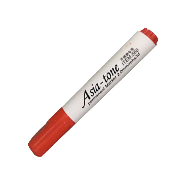 ASIA-TONE/亚通 金属不锈钢专用低氯记号笔 ITEM5601 2mm 红色 10支 1盒