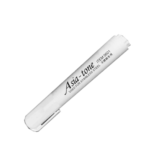 ASIA-TONE/亚通 金属不锈钢专用低氯记号笔 ITEM5601 2mm 白色 10支 1盒