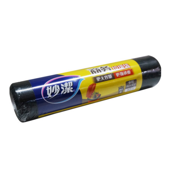MIAOJIE/妙洁 商务垃圾袋 中号 MBGRM-BZ 80×100cm 黑色 10只 1卷