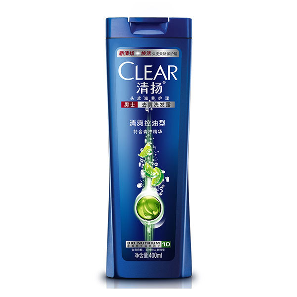 CLEAR/清扬 男士去屑洗发露清爽控油型 6902088113150 400mL 1瓶