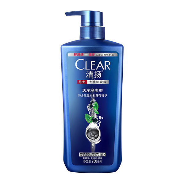 CLEAR/清扬 男士去屑洗发露活炭净爽型 6902088115352 750g 1瓶
