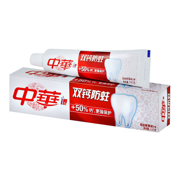 ZHONGHUA/中华 双钙防蛀缤纷鲜果牙膏 6902088605525 140g 1支