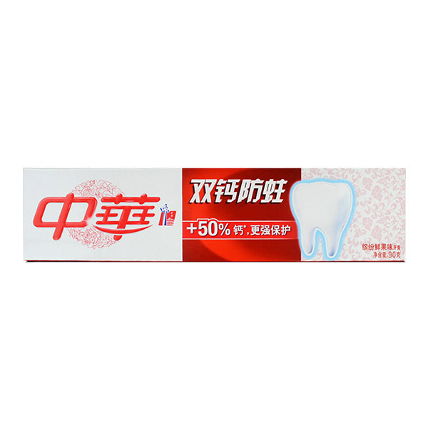 ZHONGHUA/中华 双钙防蛀缤纷鲜果牙膏 6902088605518 90g 1支