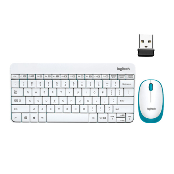 LOGITECH/罗技 笔记本一体机外接窄边框无线键盘鼠标套装 MK245 白色 1套