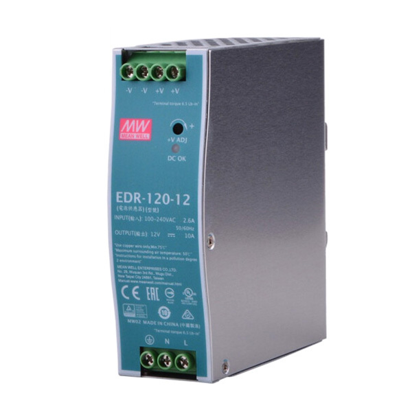 MW/明纬 EDR-120系列120W工业用DIN导轨型单组输出电源供应器 EDR-120-12 1个