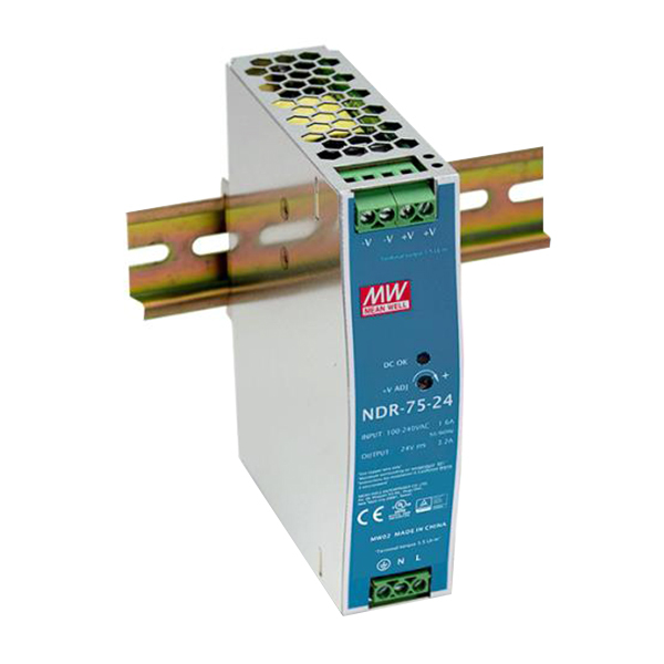 MW/明纬 NDR-75系列75W工业用DIN导轨型单组输出电源供应器 NDR-75-12 1个