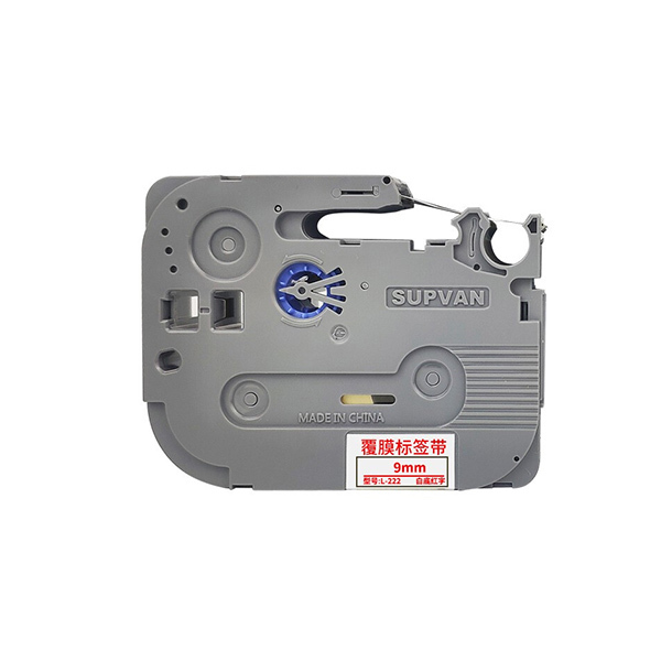 SUPVAN/硕方 标准覆膜标签带 L-222 白底红字 9mm×8m 1卷