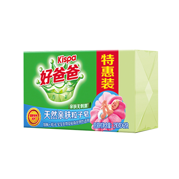 KISPA/好爸爸 天然亲肤粒子皂超值特惠装 6920174742534 2块装 210g×2 1组