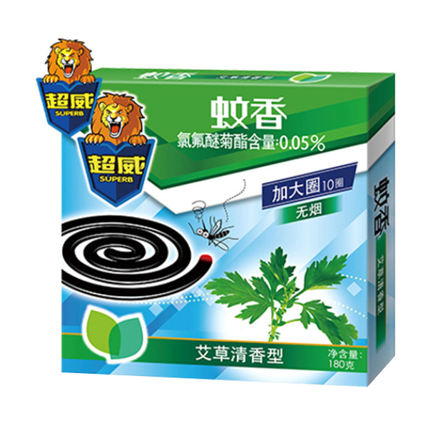 SUPERB/超威 无烟蚊香(加大盘) 6920174761337 10盘装 180g 艾草清香型 1盒