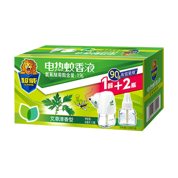 SUPERB/超威 电蚊香液+直插加热器(特惠装) 6920174700541 组合装 40mL×2+1器 艾草清香型 1盒