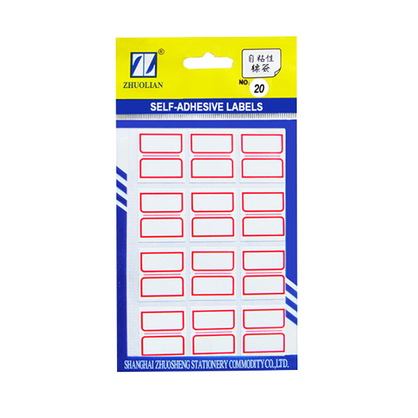 ZHUOLIAN/卓联 自粘性标签(对折线/红色框) ZL20 24×27mm 1包
