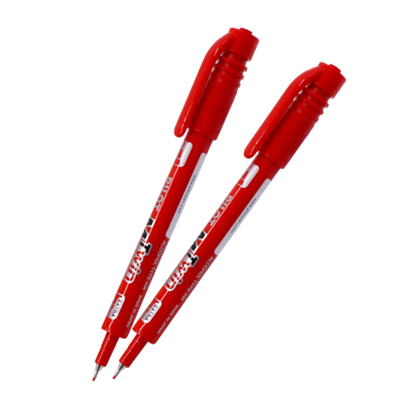 PILOT/百乐 油性双头记号笔 SCA-TM 粗头2mm 细头1mm 红色 1支