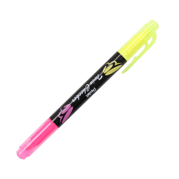 PENTEL/派通 双头双色荧光笔 SLW8 1~3.5mm 粉色+黄色 1支