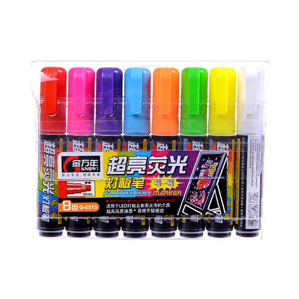 GENVANA/金万年 8色电子荧光板笔套装 G-0515 10mm 8色 1套