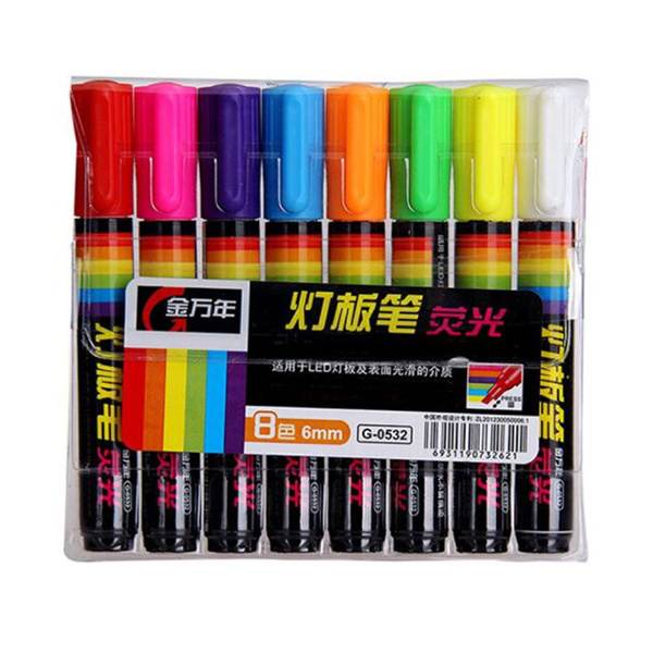 GENVANA/金万年 8色电子荧光板笔套装 G-0532 6.0mm 8色 1套