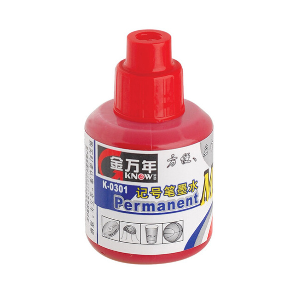 GENVANA/金万年 记号笔墨水 K-0301 红色 20ml 24瓶/盒 1盒