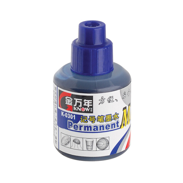 GENVANA/金万年 记号笔墨水 K-0301 蓝色 20ml 24瓶/盒 1盒