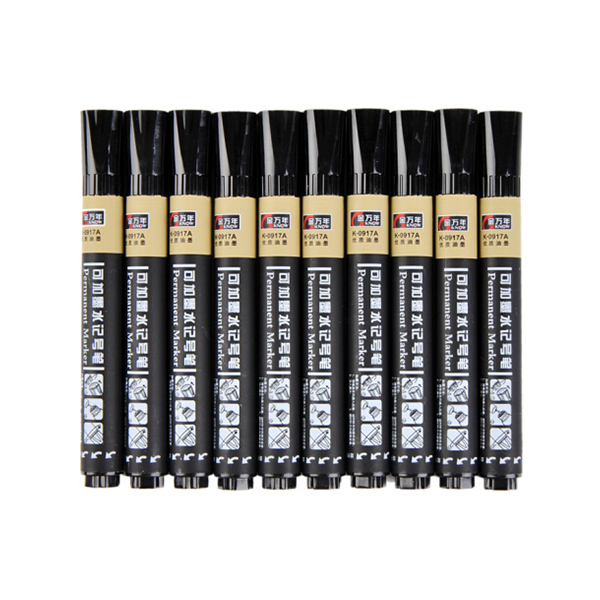 GENVANA/金万年 可加墨记号笔 K-0917A 黑色 1.5-5mm 10支/盒 1盒