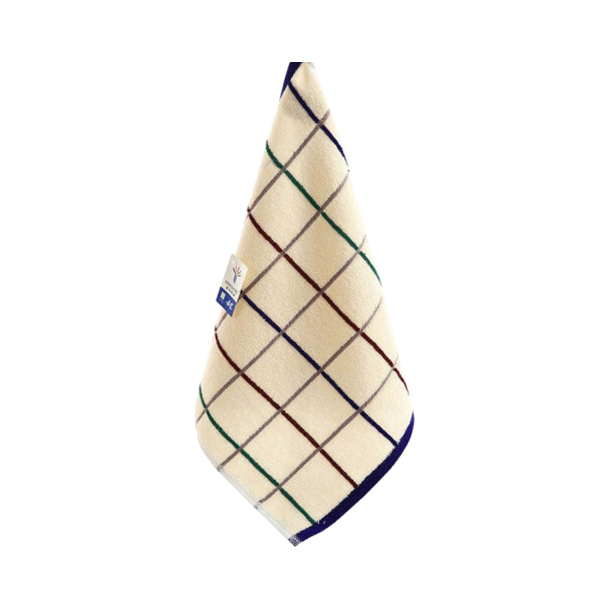 KING SHORE/金号 纯棉方格提缎方巾 2616A 34×33cm 蓝色 100%纯棉(缎档及装饰部分除外) 38g 1条
