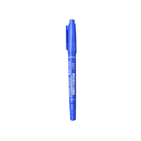 HERO/英雄 小双头记号笔 887 0.5mm/2mm 蓝色 10支 1盒
