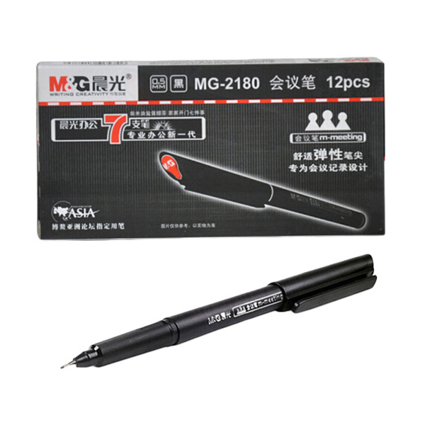 M&G/晨光 会议笔 MG2180 黑色 0.5mm 12支/盒 1盒