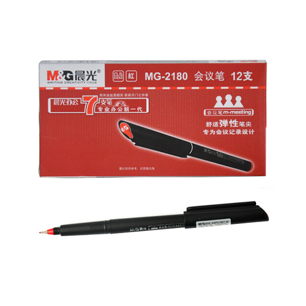 M&G/晨光 会议笔 MG2180 红色 0.5mm 12支/盒 1盒