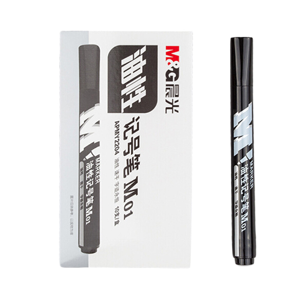 M&G/晨光 油性记号笔 APMY2204 黑色 2.0mm 10支/盒 1盒