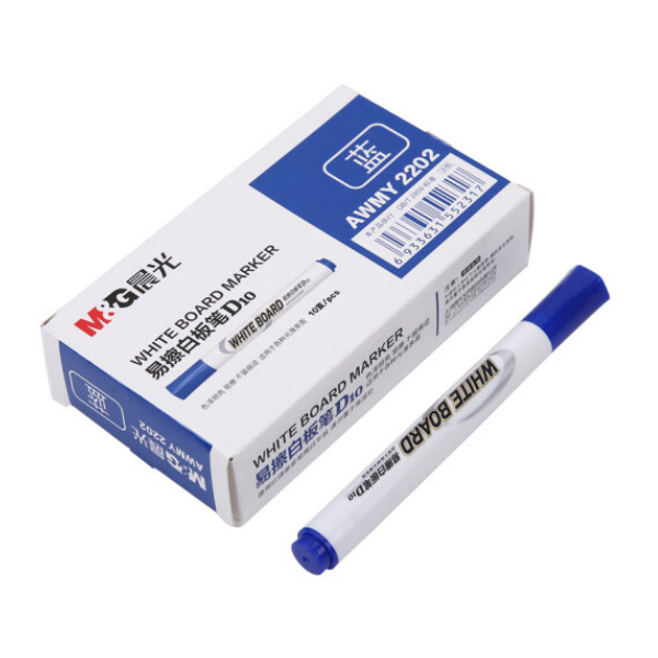 M&G/晨光 易擦白板笔 AWMY2202 蓝色 2mm 10支 1盒