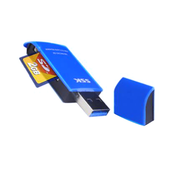 SSK/飚王 二合一读卡器(蓝色) SCRM331 USB3.0 TF卡/SD卡 1个
