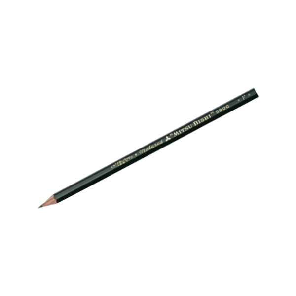 UNI/三菱 素描铅笔 9800 F 绿色 12支 1盒