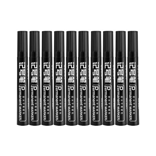 DELI/得力 记号笔 6821 黑色 10支 1盒