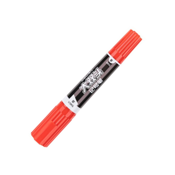 DELI/得力 大双头记号笔 S555 红色 粗头5.7mm 细头1.5mm 10支 1盒