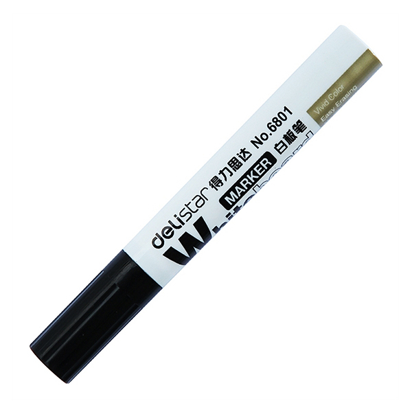 DELI/得力 白板笔 6801 黑色 2.0mm 10支/盒 1盒